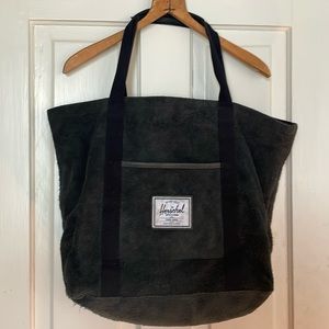 Herschel Black Suede Bad Hills Collection Tote